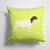 14 in x 14 in Outdoor Throw PillowDorper Sheep Green Fabric Decorative Pillow