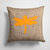 14 in x 14 in Outdoor Throw PillowDragonfly Burlap and Orange BB1062 Fabric Decorative Pillow