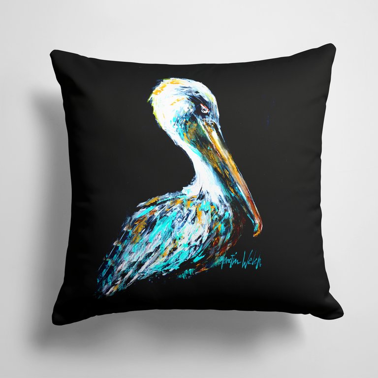 14 in x 14 in Outdoor Throw PillowDressed in Black Pelican Fabric Decorative Pillow