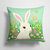 14 in x 14 in Outdoor Throw PillowEaster Bunny Rabbit Fabric Decorative Pillow