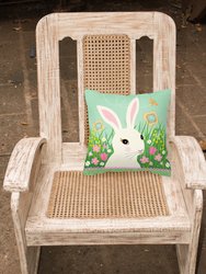 14 in x 14 in Outdoor Throw PillowEaster Bunny Rabbit Fabric Decorative Pillow