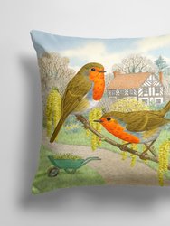 14 in x 14 in Outdoor Throw PillowEuropean Robin by Sarah Adams Fabric Decorative Pillow