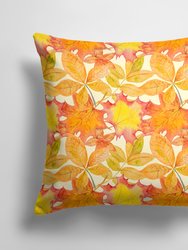 14 in x 14 in Outdoor Throw PillowFall Leaves Watercolor Fabric Decorative Pillow