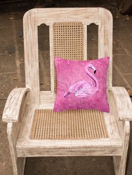 14 in x 14 in Outdoor Throw PillowFlamingo on Pink Fabric Decorative Pillow