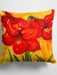 14 in x 14 in Outdoor Throw PillowFlower - Amaryllis Fabric Decorative Pillow