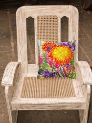 14 in x 14 in Outdoor Throw PillowFlower - Aster Fabric Decorative Pillow