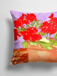 14 in x 14 in Outdoor Throw PillowFlower - Geranium Fabric Decorative Pillow