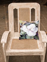 14 in x 14 in Outdoor Throw PillowFlower - Magnolia Fabric Decorative Pillow