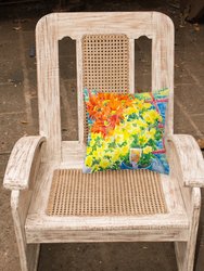 14 in x 14 in Outdoor Throw PillowFlower - Mums Fabric Decorative Pillow