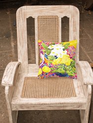 14 in x 14 in Outdoor Throw PillowFlower - Primroses Fabric Decorative Pillow