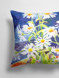 14 in x 14 in Outdoor Throw PillowFlowers - Daisy Fabric Decorative Pillow