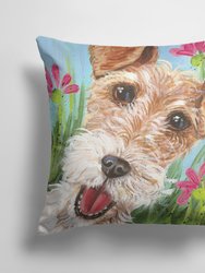 14 in x 14 in Outdoor Throw PillowFox Terrier by Judith Yates Fabric Decorative Pillow
