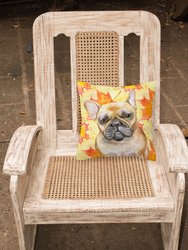 14 in x 14 in Outdoor Throw PillowFrench Bulldog Fall Fabric Decorative Pillow