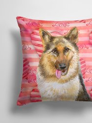 14 in x 14 in Outdoor Throw PillowGerman Shepherd Love Fabric Decorative Pillow