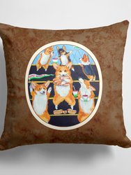 14 in x 14 in Outdoor Throw PillowGo Team Corgi Pembroke  Fabric Decorative Pillow