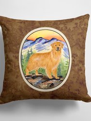 14 in x 14 in Outdoor Throw PillowGolden Retriever Fabric Decorative Pillow