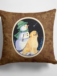 14 in x 14 in Outdoor Throw PillowGolden Retriever Fabric Decorative Pillow