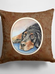 14 in x 14 in Outdoor Throw PillowGordon Setter Waiting on Mom  Fabric Decorative Pillow