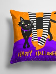14 in x 14 in Outdoor Throw PillowHalloween Witches Feet Fabric Decorative Pillow