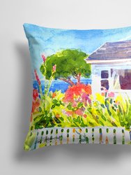 14 in x 14 in Outdoor Throw PillowHouses Fabric Decorative Pillow