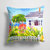 14 in x 14 in Outdoor Throw PillowHouses Fabric Decorative Pillow