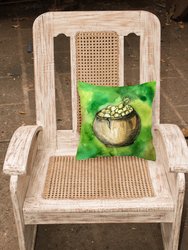 14 in x 14 in Outdoor Throw PillowIrish Pot of Gold Fabric Decorative Pillow