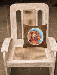 14 in x 14 in Outdoor Throw PillowIrish Setter Fabric Decorative Pillow