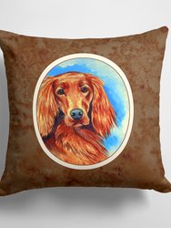 14 in x 14 in Outdoor Throw PillowIrish Setter Fabric Decorative Pillow