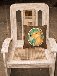 14 in x 14 in Outdoor Throw PillowIrish Terrier Fabric Decorative Pillow