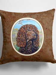 14 in x 14 in Outdoor Throw PillowIrish Water Spaniel  Fabric Decorative Pillow