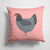 14 in x 14 in Outdoor Throw PillowJersey Giant Chicken Pink Check Fabric Decorative Pillow