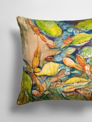 14 in x 14 in Outdoor Throw PillowJubilee Crabs Fabric Decorative Pillow