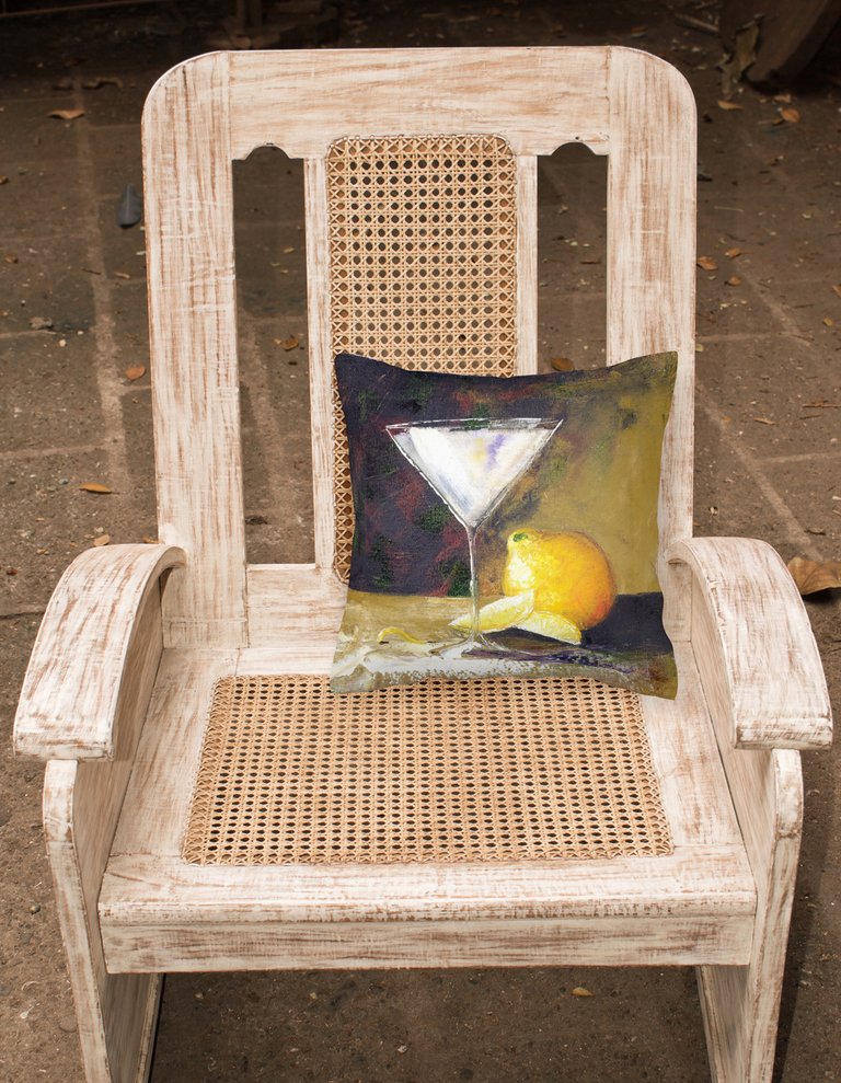 14 in x 14 in Outdoor Throw PillowLemon Martini by Malenda Trick Fabric Decorative Pillow