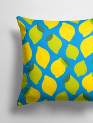 14 in x 14 in Outdoor Throw PillowLemons and Limes Fabric Decorative Pillow