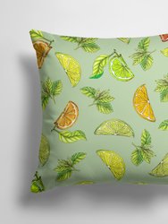 14 in x 14 in Outdoor Throw PillowLemons, Limes and Oranges Fabric Decorative Pillow