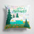 14 in x 14 in Outdoor Throw PillowLet's Adventure Glamping Trailer Fabric Decorative Pillow