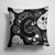 14 in x 14 in Outdoor Throw PillowLetter C Day of the Dead Skulls Black Fabric Decorative Pillow