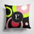 14 in x 14 in Outdoor Throw PillowLetter E Monogram - Retro in Black Fabric Decorative Pillow