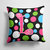14 in x 14 in Outdoor Throw PillowLetter L Initial Monogram - Polkadots and Pink Fabric Decorative Pillow