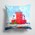 14 in x 14 in Outdoor Throw PillowLighthouse on the rocks Harbour Fabric Decorative Pillow