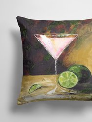 14 in x 14 in Outdoor Throw PillowLime Martini by Malenda Trick Fabric Decorative Pillow