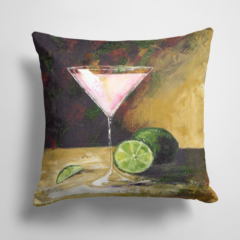 14 in x 14 in Outdoor Throw PillowLime Martini by Malenda Trick Fabric Decorative Pillow