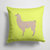 14 in x 14 in Outdoor Throw PillowLlama Green Fabric Decorative Pillow