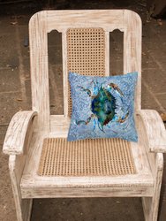 14 in x 14 in Outdoor Throw PillowMale Blue Crab Cool Blue Water Fabric Decorative Pillow