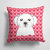 14 in x 14 in Outdoor Throw PillowMaltese Fabric Decorative Pillow