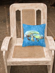 14 in x 14 in Outdoor Throw PillowManatee Momma and Baby Fabric Decorative Pillow