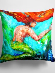 14 in x 14 in Outdoor Throw PillowMermaids Heaven Fabric Decorative Pillow