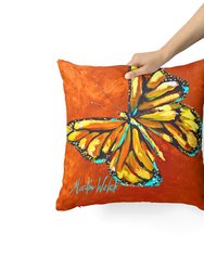 14 in x 14 in Outdoor Throw PillowMonarch Butterfly Fabric Decorative Pillow