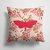14 in x 14 in Outdoor Throw PillowMoth Shabby Chic Pink Roses  Fabric Decorative Pillow