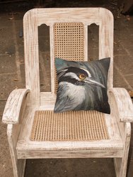 14 in x 14 in Outdoor Throw PillowNight Heron Fabric Decorative Pillow